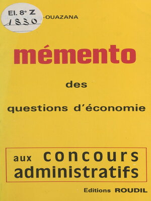 cover image of Mémento des questions d'économie aux concours administratifs